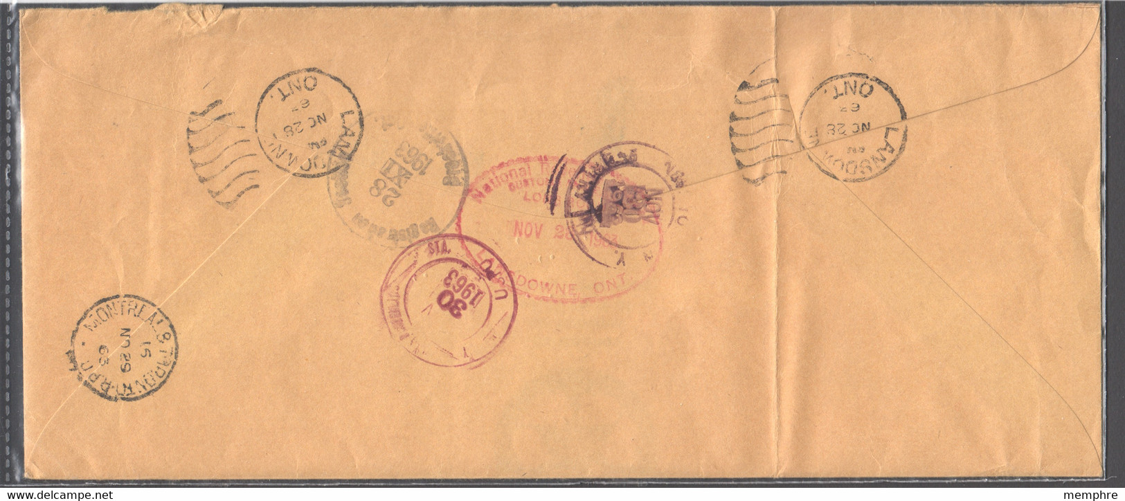 1963  Official Sc O45 Pair Of Official Registered Letter To USA - Cartas & Documentos