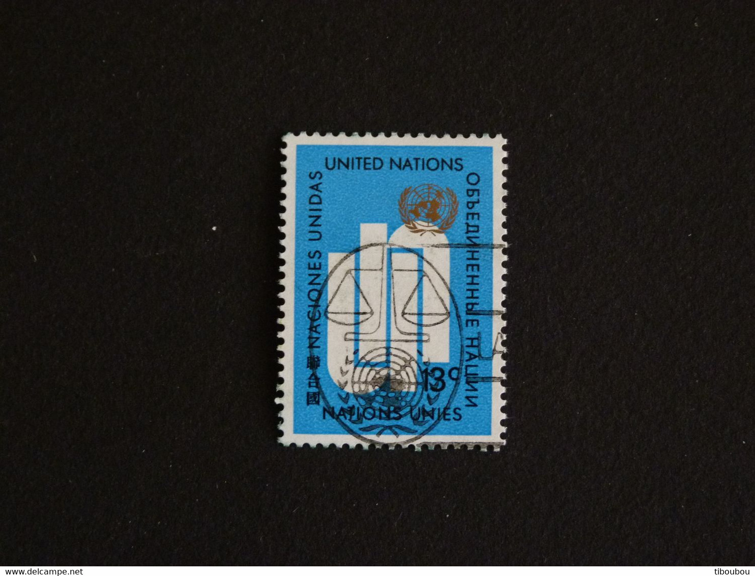 NATIONS UNIES UNITED NATIONS ONU NEW YORK YT 190 OBLITERE - INITIALES UN ENTRECROISEES - Used Stamps