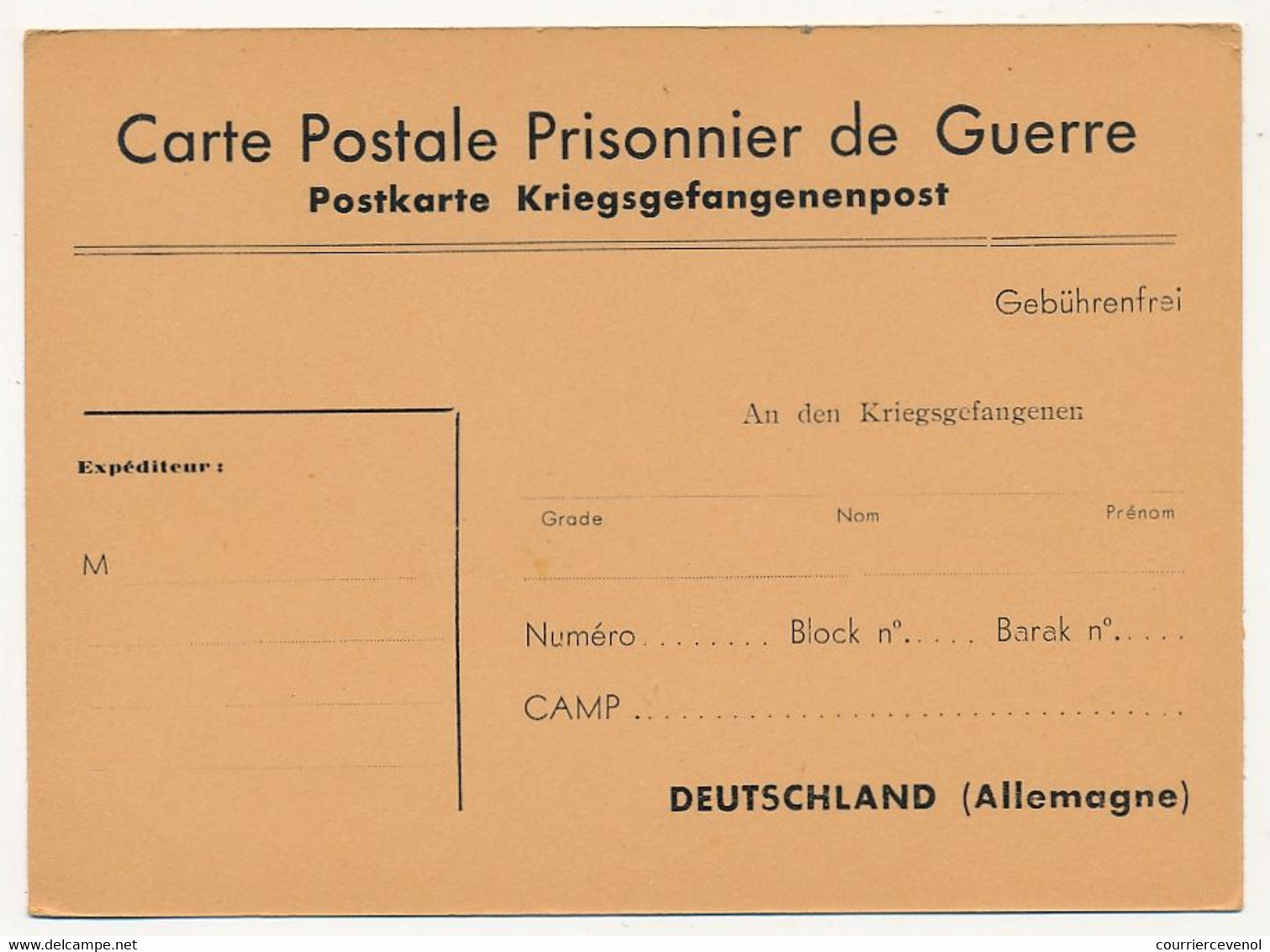 Carte Postale Pour Prisonnier De Guerre - Postkarte Kriegsgefangenenpost - Neuve (guerre De 1940) - Lettres & Documents