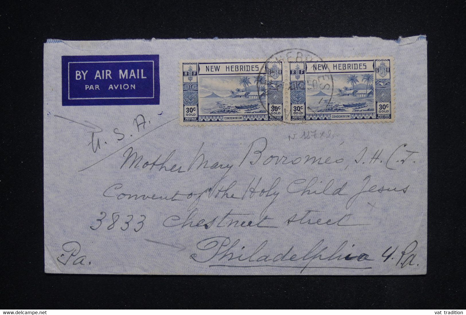 NOUVELLE HÉBRIDES - Enveloppe De Vila Pour Les USA En 1950 - L 119959 - Brieven En Documenten