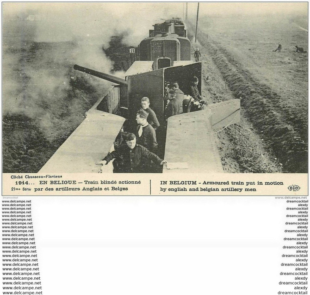 Belgique. Train Blindé Avec Artilleurs Anglais Et Belges. Militaires Et Canons - Otros & Sin Clasificación