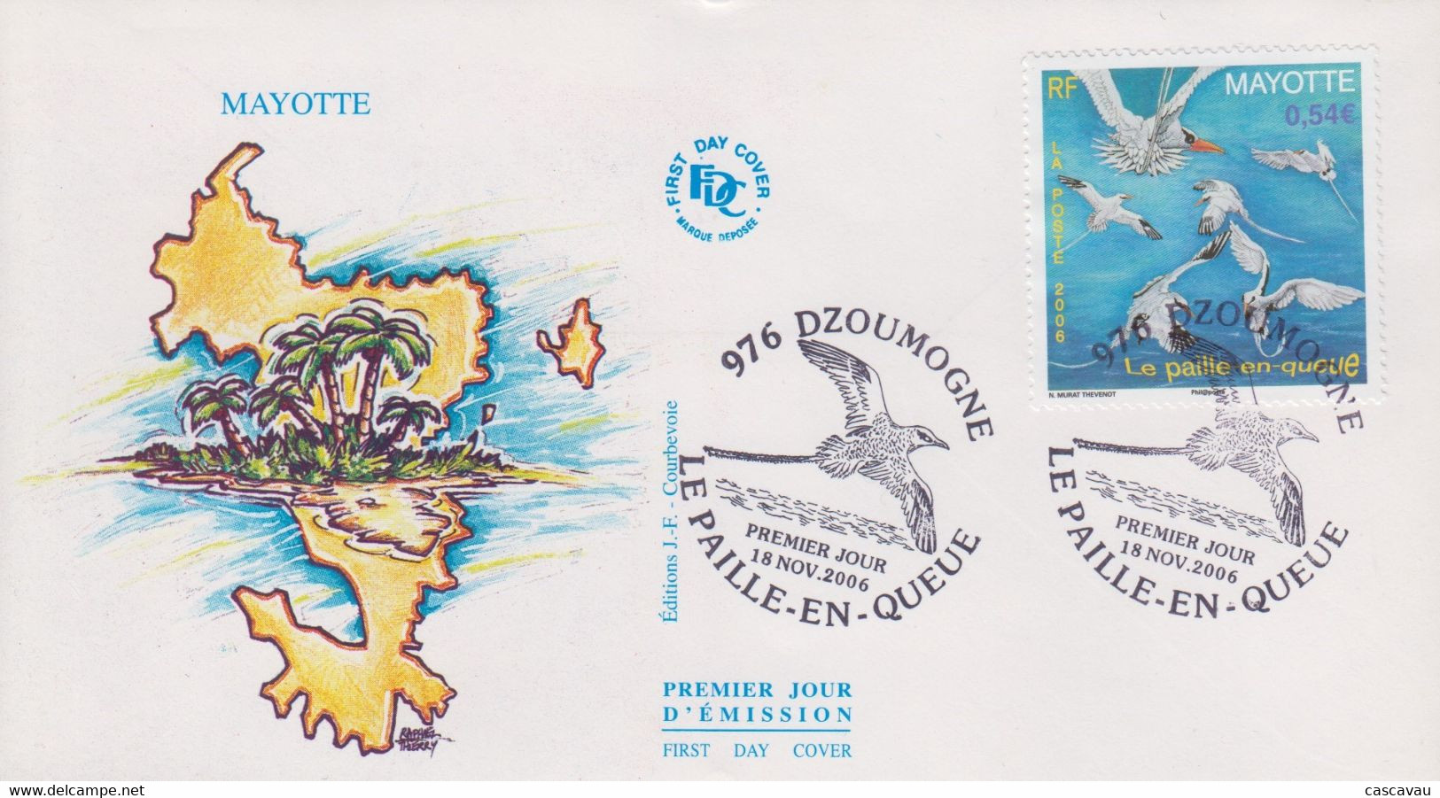 Enveloppe  FDC  1er  Jour    MAYOTTE    Oiseau  :  Le  Paille  En  Queue   DZOUMOGNE   2011 - Altri & Non Classificati