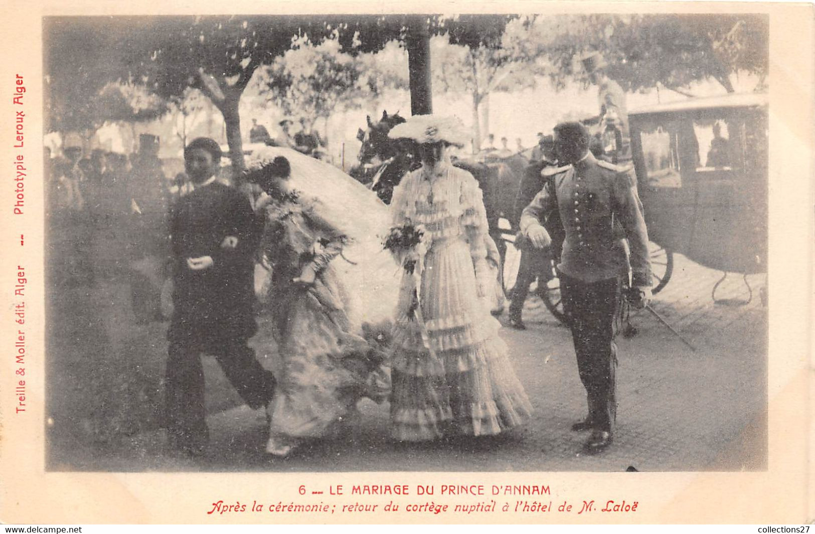 PRINCE D'ANNAM- ( VIET NAM) MARIAGE DU PRINCE D'ANNAM UNG LICHI AVEC  Melle Laloë A  ALGER-  6 CARTES - Viêt-Nam