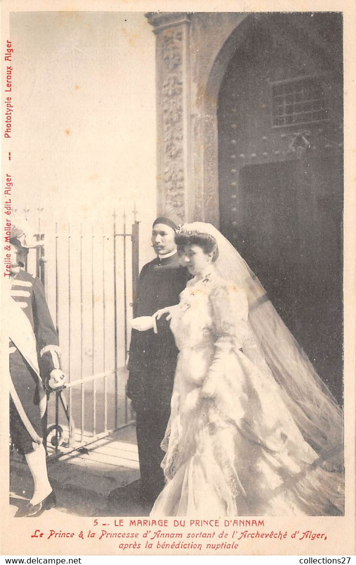 PRINCE D'ANNAM- ( VIET NAM) MARIAGE DU PRINCE D'ANNAM UNG LICHI AVEC  Melle Laloë A  ALGER-  6 CARTES