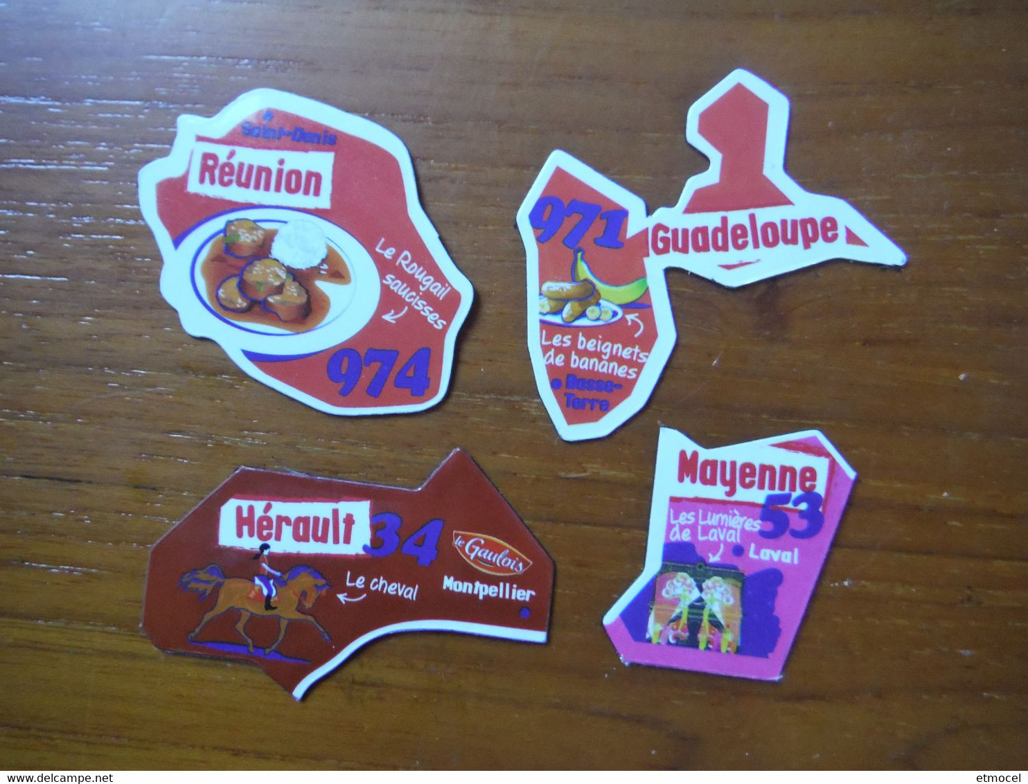 4 Magnets Le Gaulois : Réunion, Guadeloupe, Hérault, Mayenne - Tourism