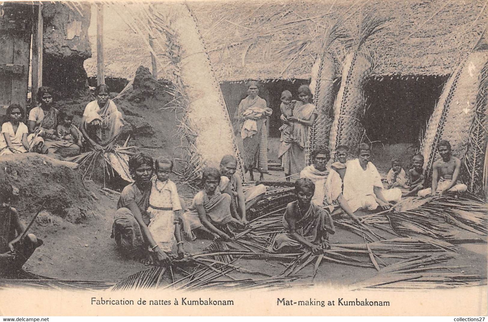 KUMBAKONAM- FABRIQUE DE NATTES A KUMBAKONAM- MAT-MAKING AT KUMBAKONAM - Indien