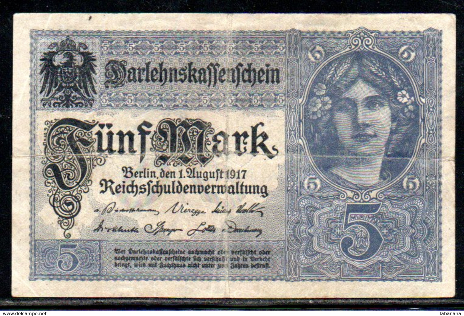 659-Allemagne 5m 1917 G232 - 5 Mark