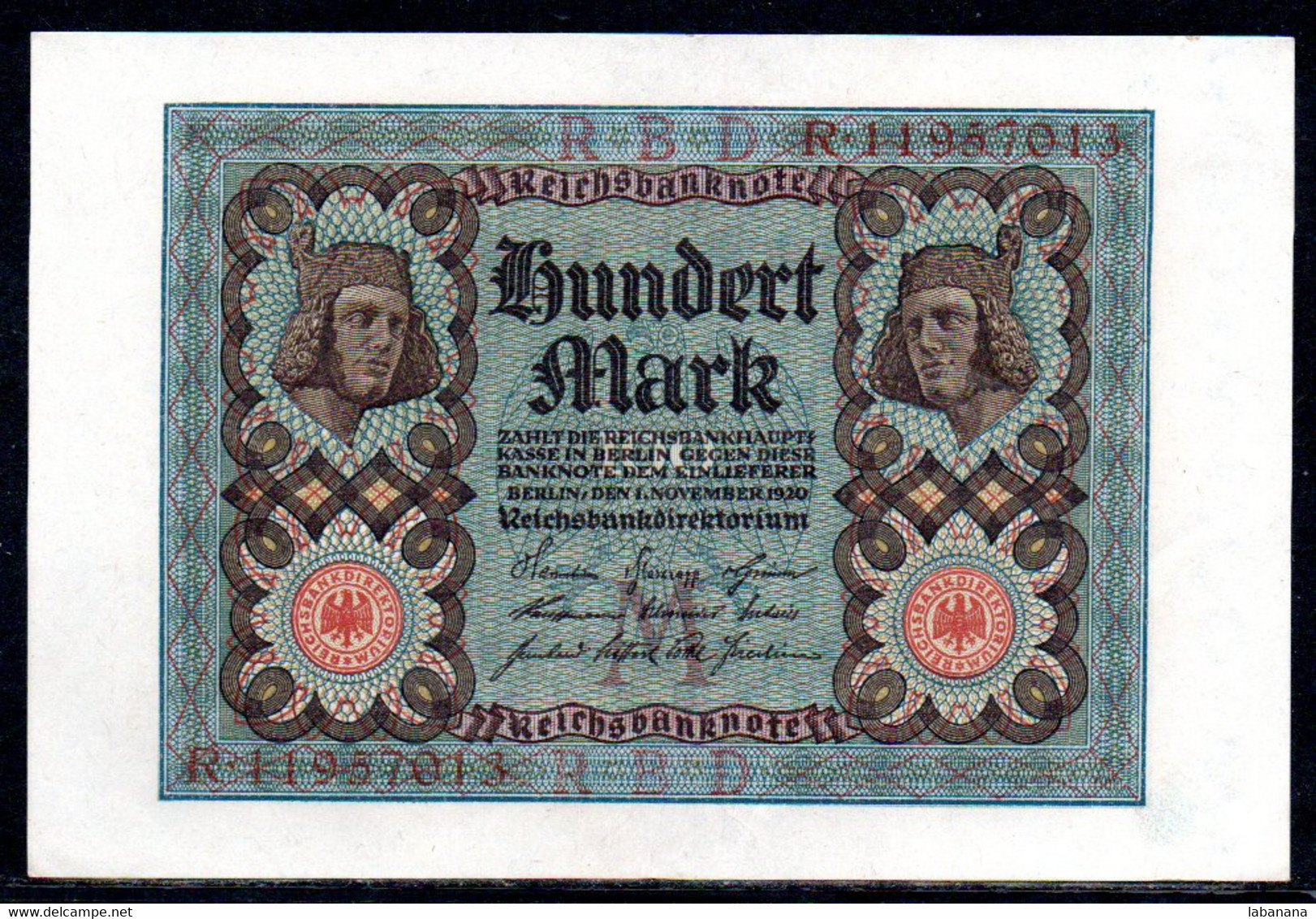 659-Allemagne 100m 1920 R119 - 100 Mark