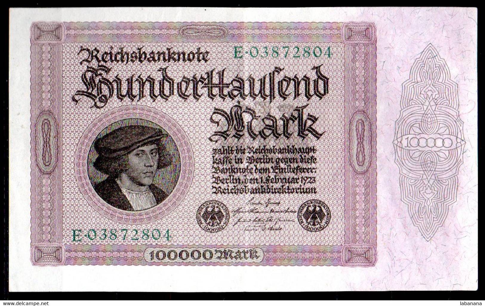 659-Allemagne 2x100 000m 1923 E038 Numéros Consécutifs - 100000 Mark