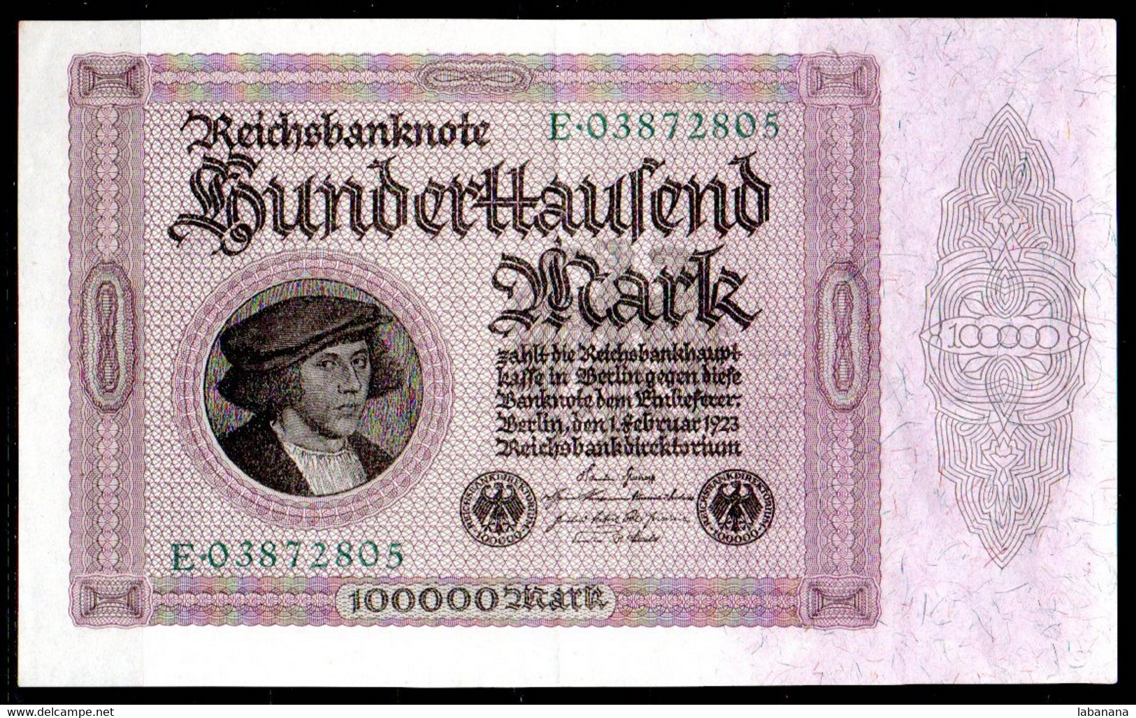 659-Allemagne 2x100 000m 1923 E038 Numéros Consécutifs - 100000 Mark