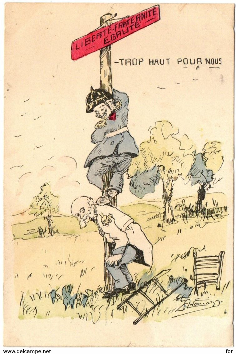 Militaire - Miitaria : Guerre 1914-18 - Patriotique : Trop Haut Pour Nous : : Illustrateur à Identifier - Patriottisch