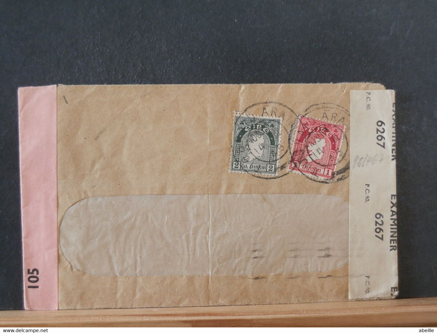 98/467 LETTRE EIRE POUR LA BELG. 1945 DOUBLE CENSURE - Cartas & Documentos