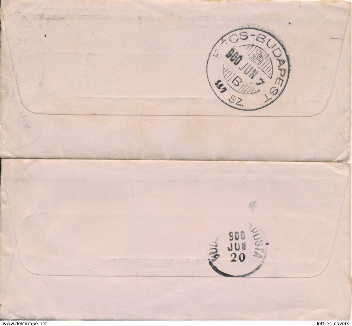 1900 SAGE Obl " LA FERTÉ IMBAULT LOIRE ET CHER " SUR 2 LETTRES > BUDAPEST HONGRIE - Enveloppe Correspondance Cover - 1877-1920: Semi Modern Period