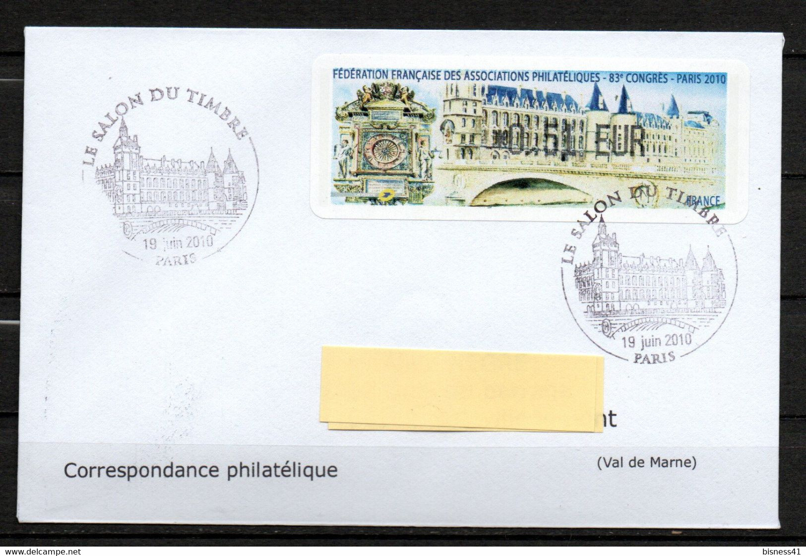 Vignette LISA 2010 Premier Jour FFAP 83e Congrés Sur Lettre - 1999-2009 Illustrated Franking Labels