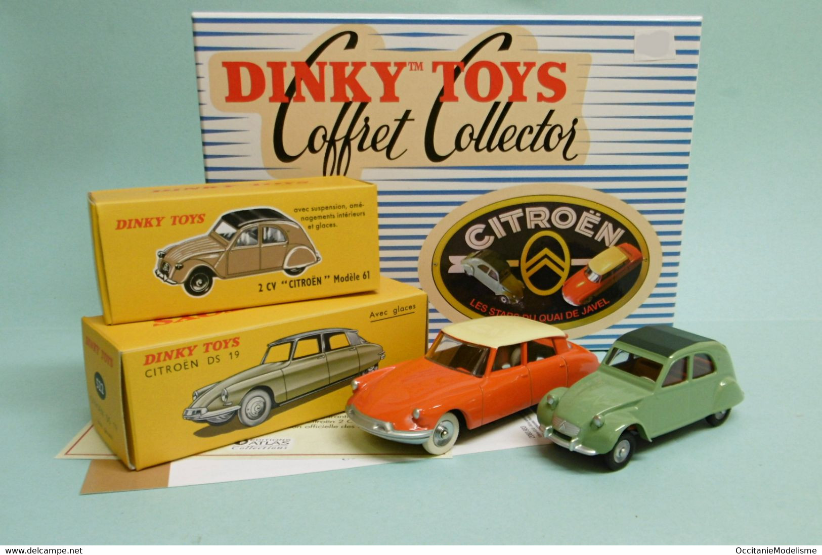 Dinky Toys / Atlas - COFFRET LES STARS DU QUAI DE JAVEL Citroën DS 2CV Réf. 500.62 BO 1/43 - Dinky