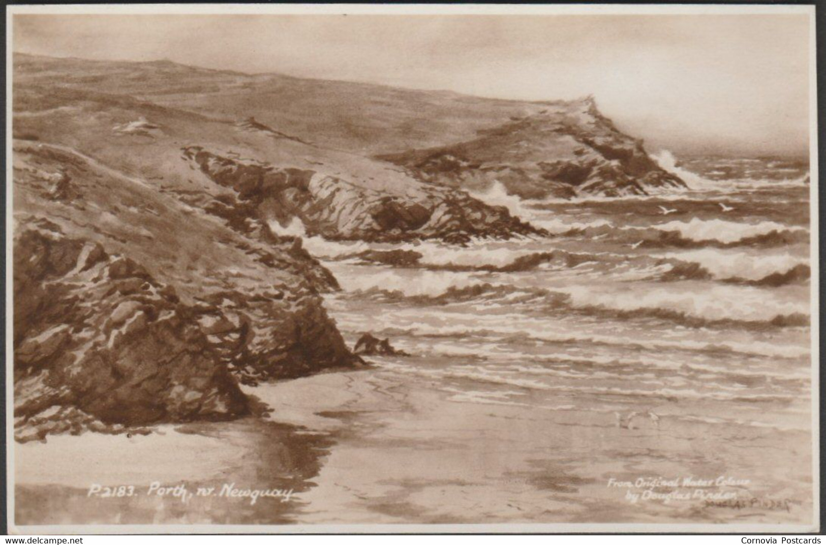 Douglas Pinder - Porth, Near Newquay, Cornwall, C.1940 - Sweetman RP Postcard - Newquay