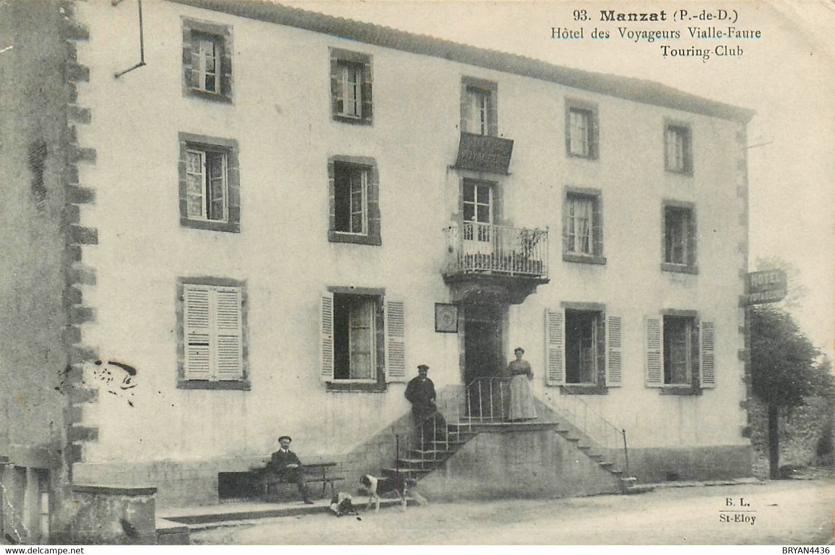 63 - MANZAT - HÔTEL Des VOYAGEURS  " VIALLE-FAURE " - CPA  N° 93 - TRES BON ETAT - Manzat