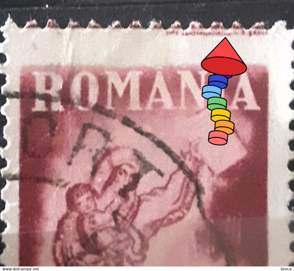 Errors Stamps Romania 1930  # Mi 396 With Author's Writing Above Out Of Frame - Abarten Und Kuriositäten