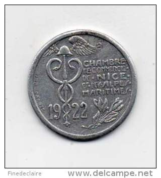 Monnaie De Nécessité - Chambre De Commerce Nice - 10c - 25mm - 1922 - Monétaires / De Nécessité