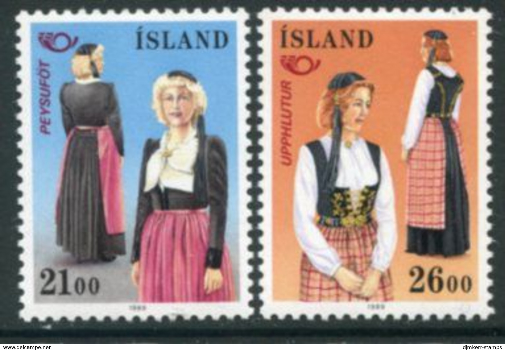 ICELAND 1989 National Costumes MNH / **.  Michel 699-700 - Unused Stamps