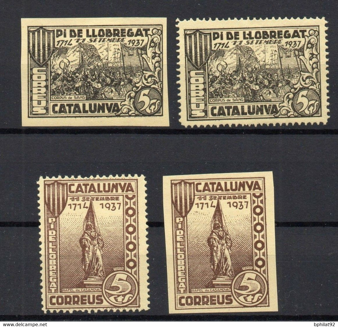 !!! ESPAGNE, GUERRE CIVILE, VIGNETTES REPUBLICAINES DE CATALOGNE NEUVES * - Spanish Civil War Labels