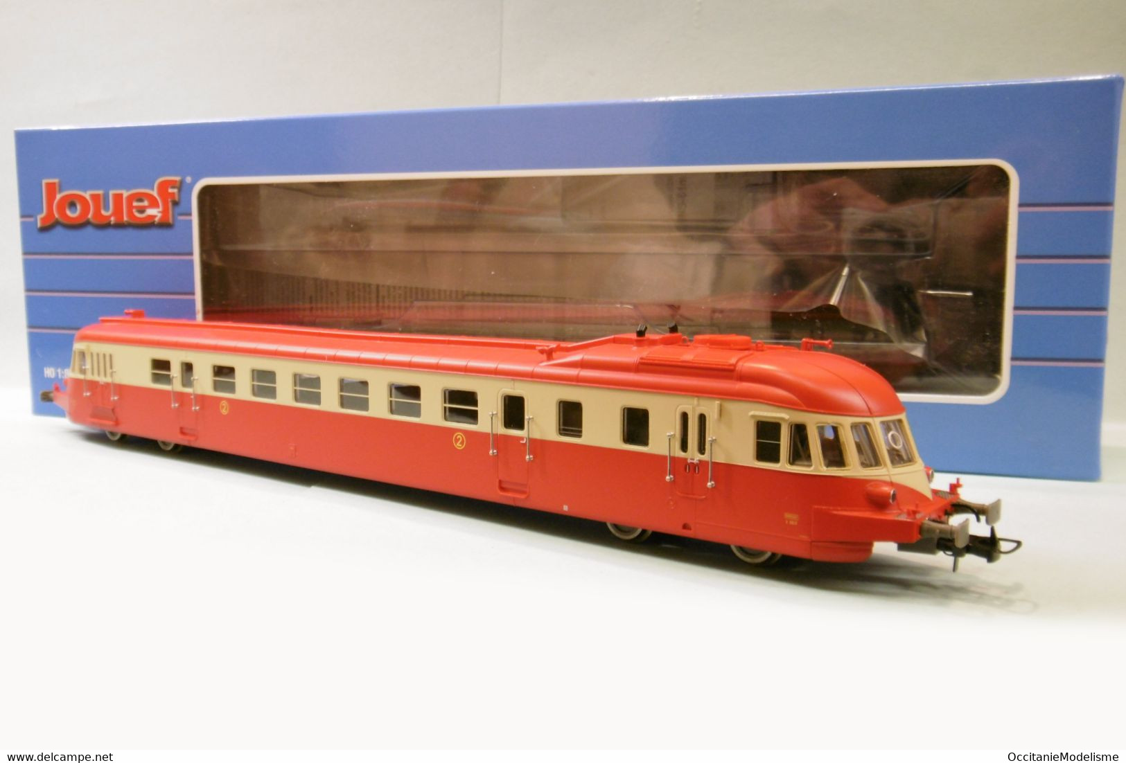 Jouef - Autorail ABJ4 X 3613 Rouge/beige Toit Rouge SNCF ép. IV DCC Sound Réf. HJ2411S Neuf HO 1/87 - Locomotives