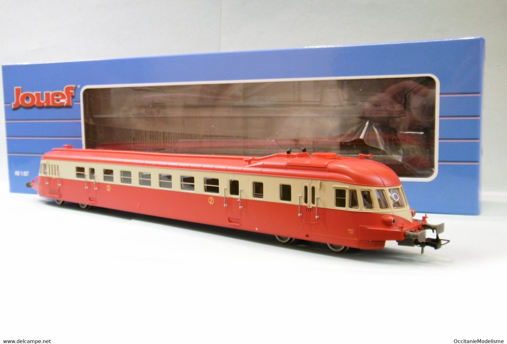 Jouef - Autorail ABJ4 X 3613 Rouge/beige Toit Rouge SNCF ép. IV DCC Sound Réf. HJ2411S Neuf HO 1/87 - Locomotives