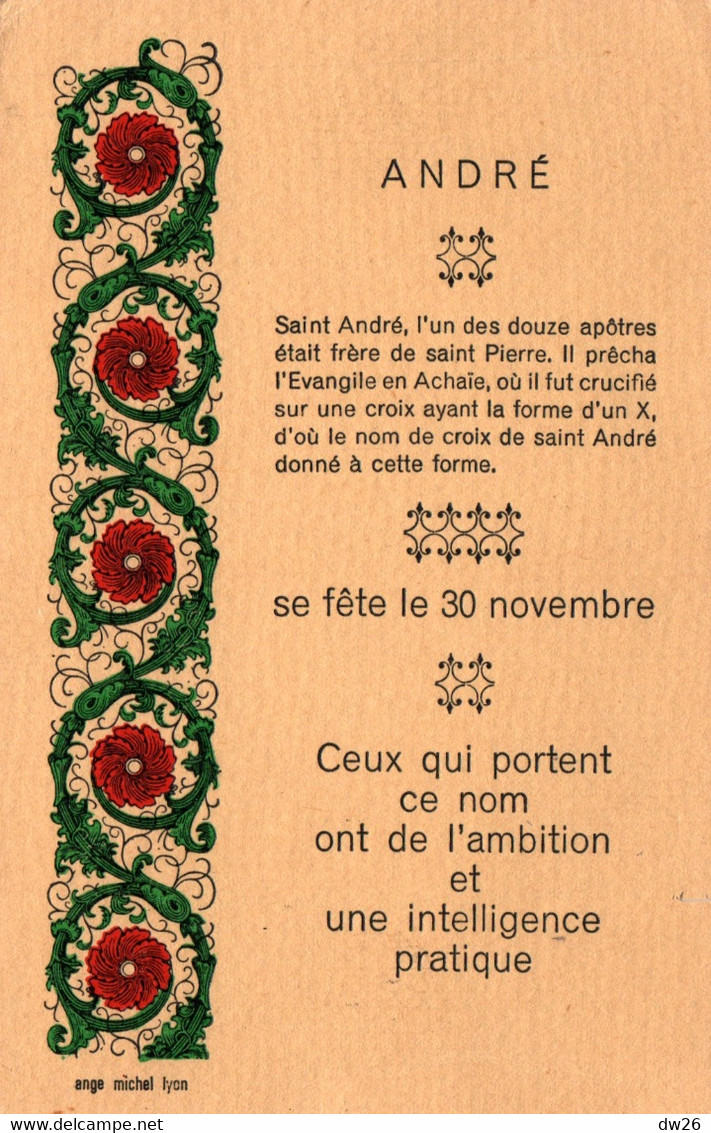 Prénom André - Se Fête Le 30 Novembre - Edition Ange Michel, Lyon - Voornamen