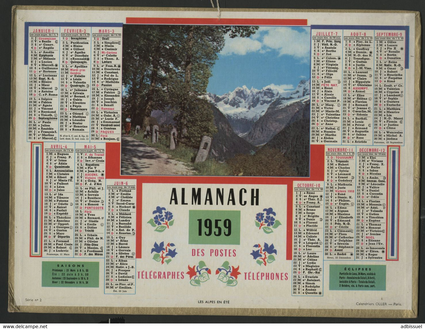 Ensemble De 14 Almanachs De France Entre 1947 Et 1978. DROME Et LOIRE (26 Et 42) Voir Description Détaillée - Grand Format : 1961-70