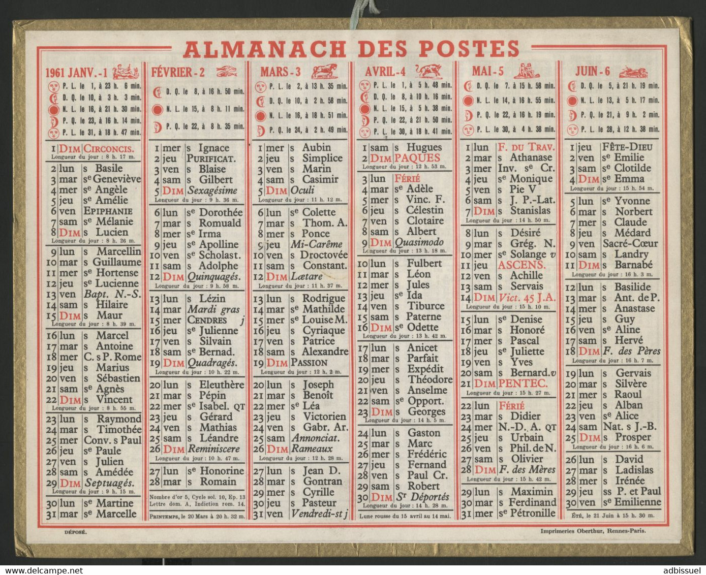 Ensemble de 14 Almanachs de France entre 1947 et 1978. DROME et LOIRE (26 et 42) Voir description détaillée