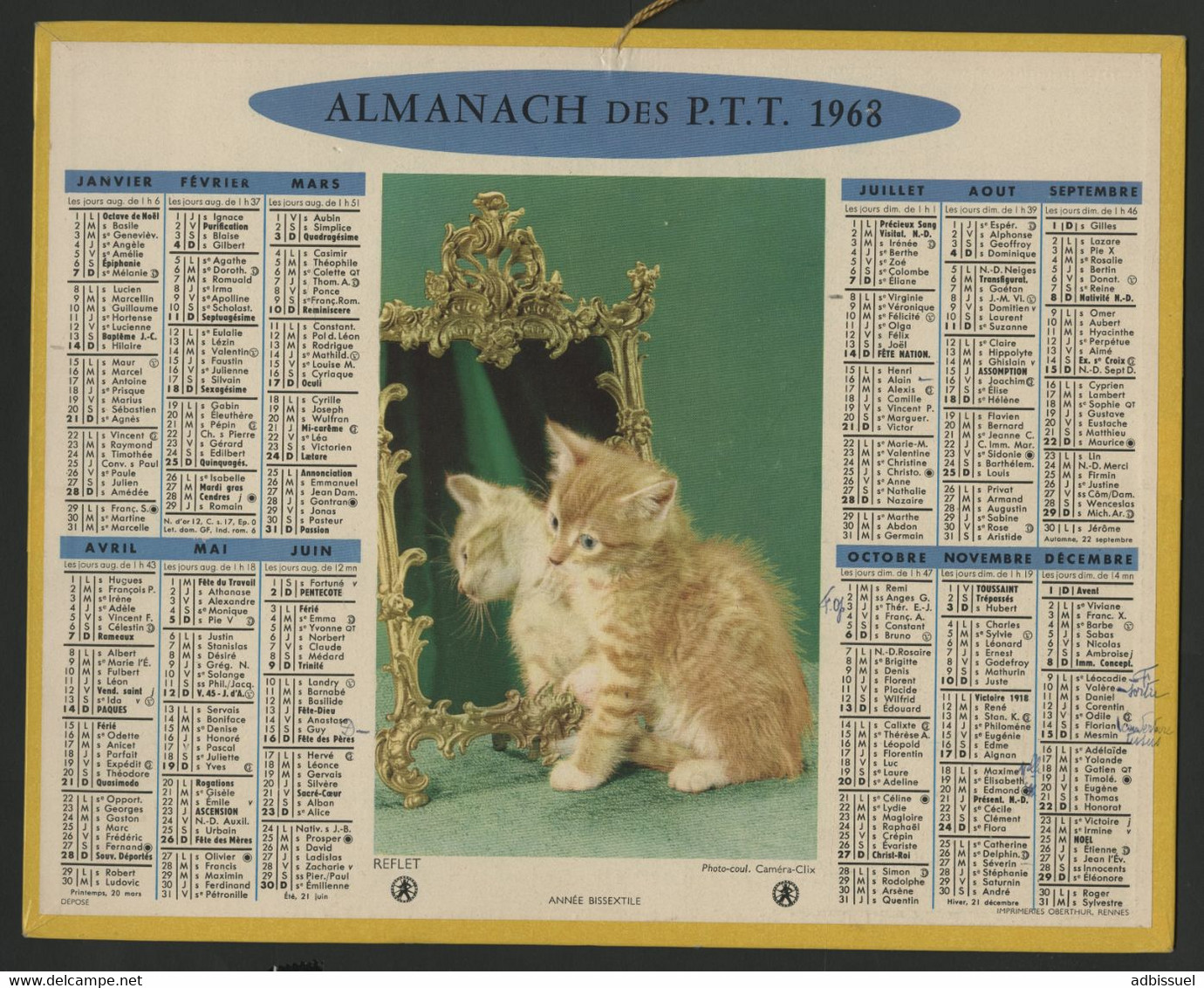 Ensemble de 14 Almanachs de France entre 1947 et 1978. DROME et LOIRE (26 et 42) Voir description détaillée