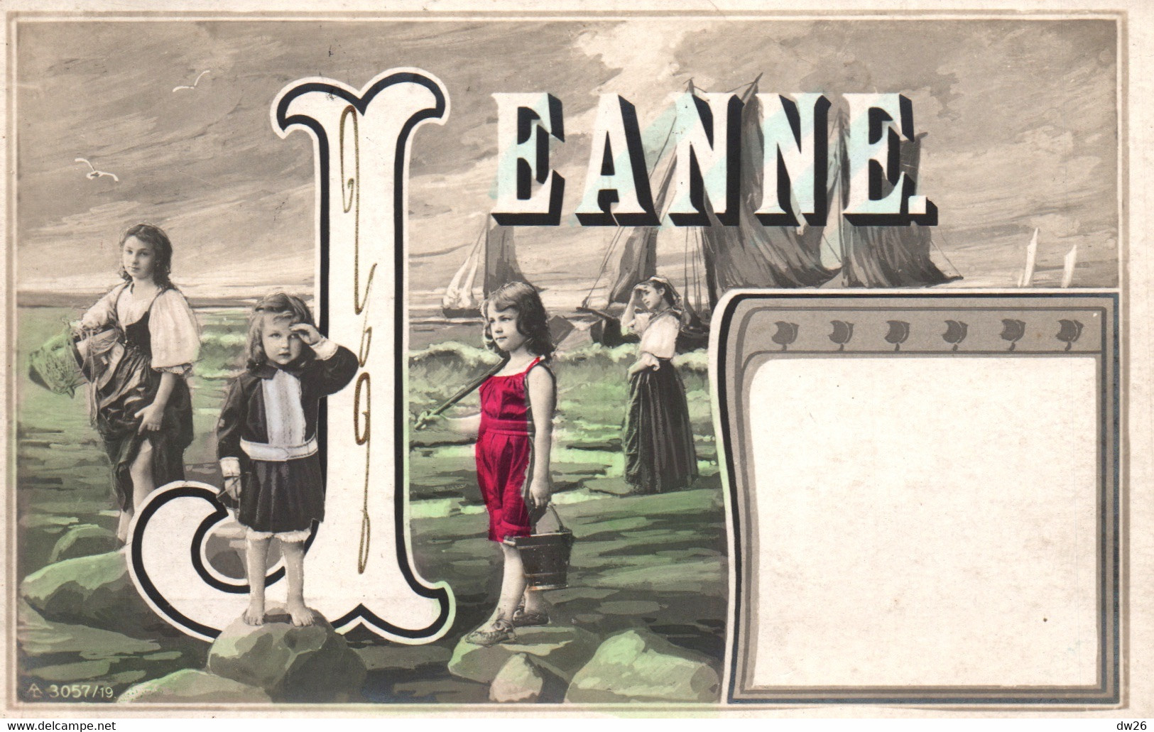 Prénom Jeanne, Lettre J, Femme, Enfants Et Bateaux - Carte A.L. N° 3057/19 Non Circulée - Vornamen