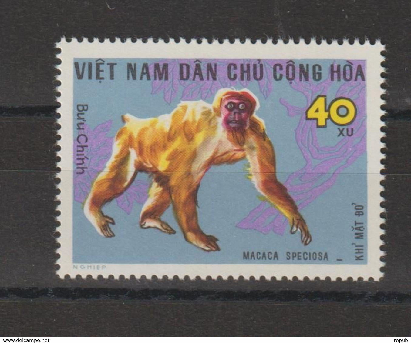 Viet-Nam Nord 1967 Singe Macaque 539, 1 Val ** MNH - Viêt-Nam