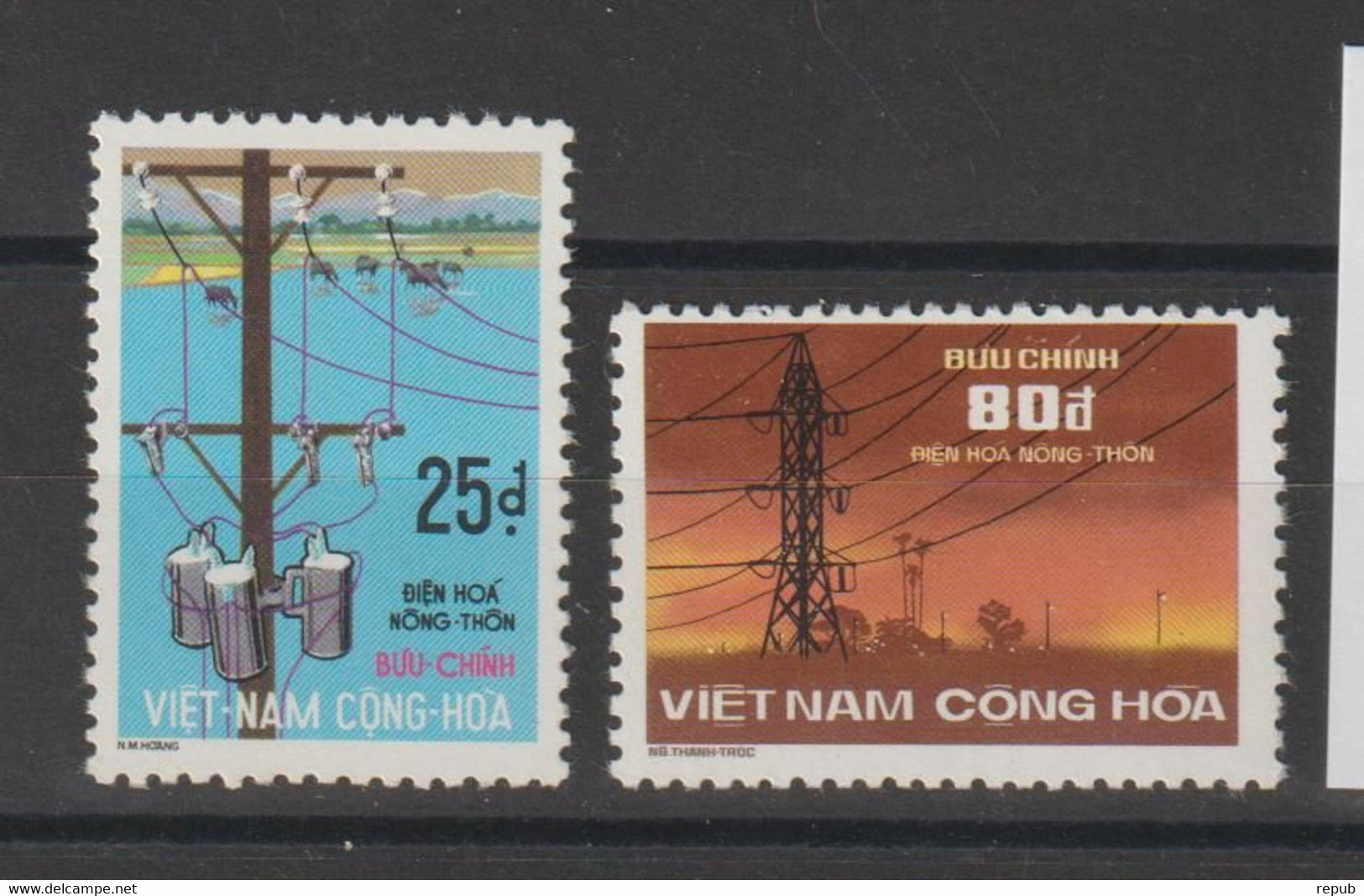 Viet-Nam Sud 1975 électricité Rurale 526-27, 2 Val ** MNH - Viêt-Nam