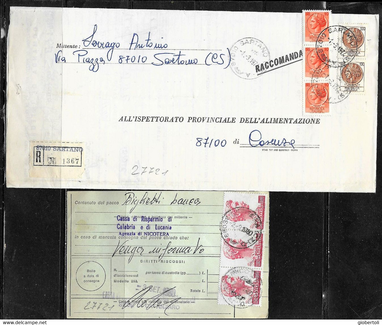 Italia/Italy/Italie: Lotto Di 6 Documenti Postali, Lot Of 6 Postal Documents. Loto Di 6 Documents Postaux - Lotti E Collezioni