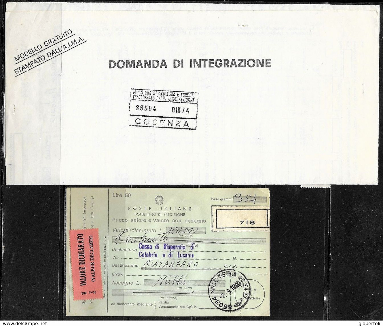 Italia/Italy/Italie: Lotto Di 6 Documenti Postali, Lot Of 6 Postal Documents. Loto Di 6 Documents Postaux - Lotti E Collezioni