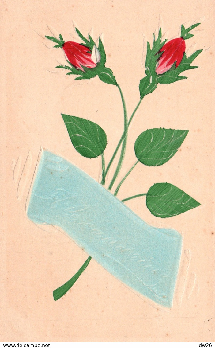 Prénom Alexandrine, Fleurs En Léger Relief - Carte Non Circulée - Prénoms