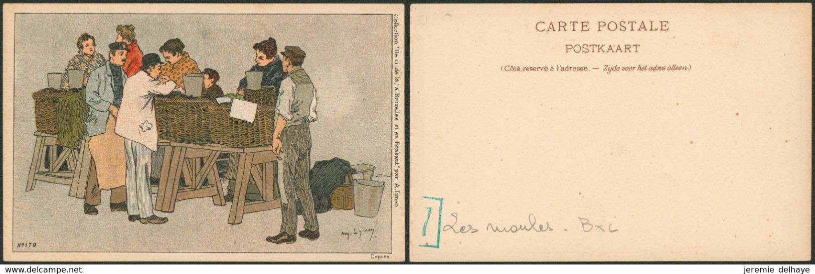 Carte Postale - Illustrateur Am. Lynen (Bruxelles) : N°179 Les Moules / Collection - Lynen, Amédée-Ernest