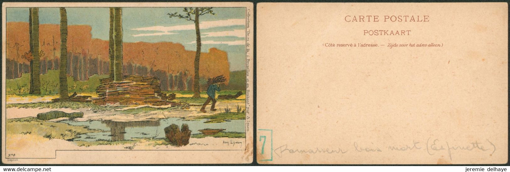 Carte Postale - Illustrateur Am. Lynen (Bruxelles) : N°8 Espinette, Pli !  / Collection - Lynen, Amédée-Ernest