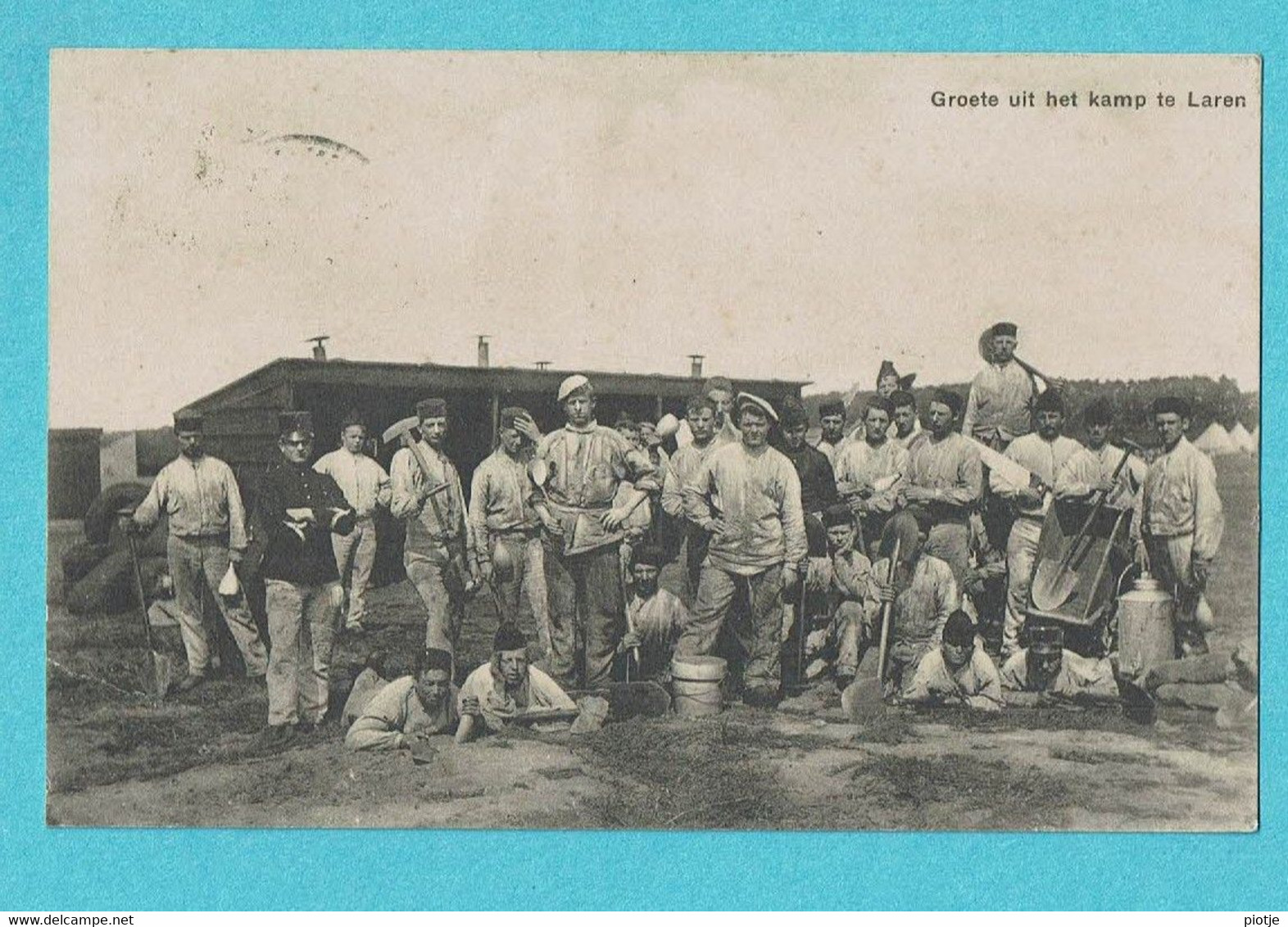 * Laren (Noord Holland - Nederland) * (Uitg Joh. Harttorff Laren Gooi) Groeten Uit Kamp Te Laren, Camp, Armée, Soldat - Laren (NH)