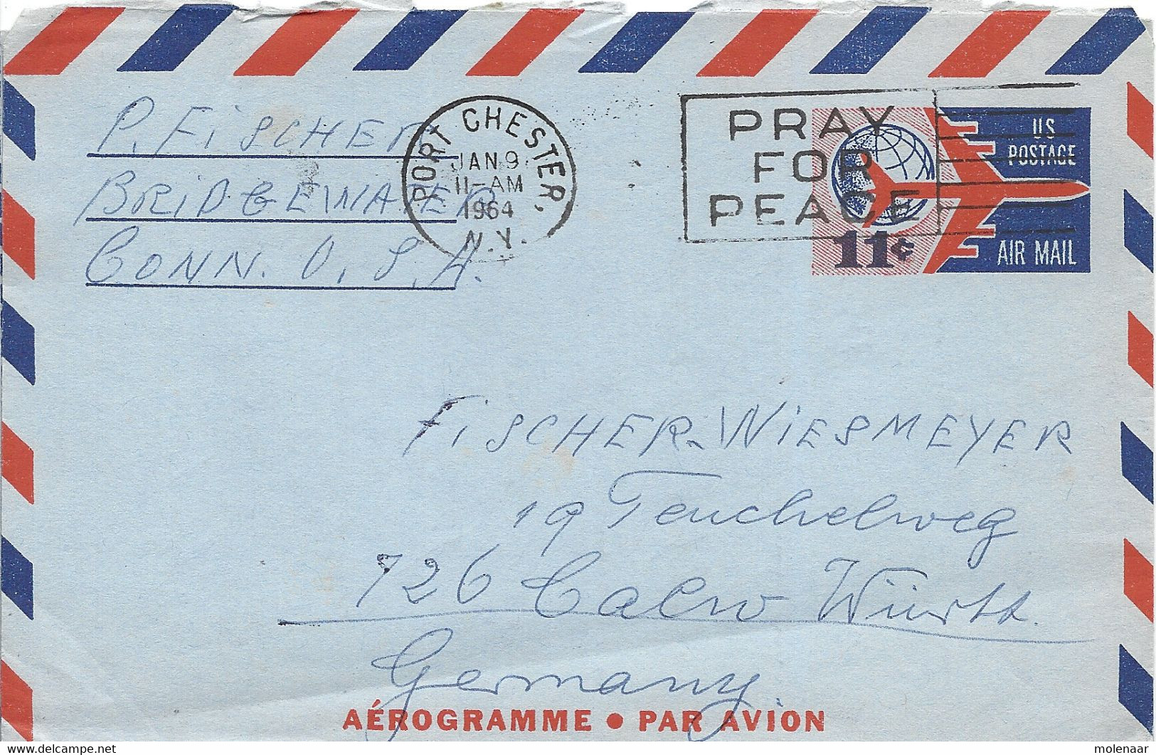 Verenigde Staten Aerogramme Uit 1964 Gebruikt (6058) - 1961-80