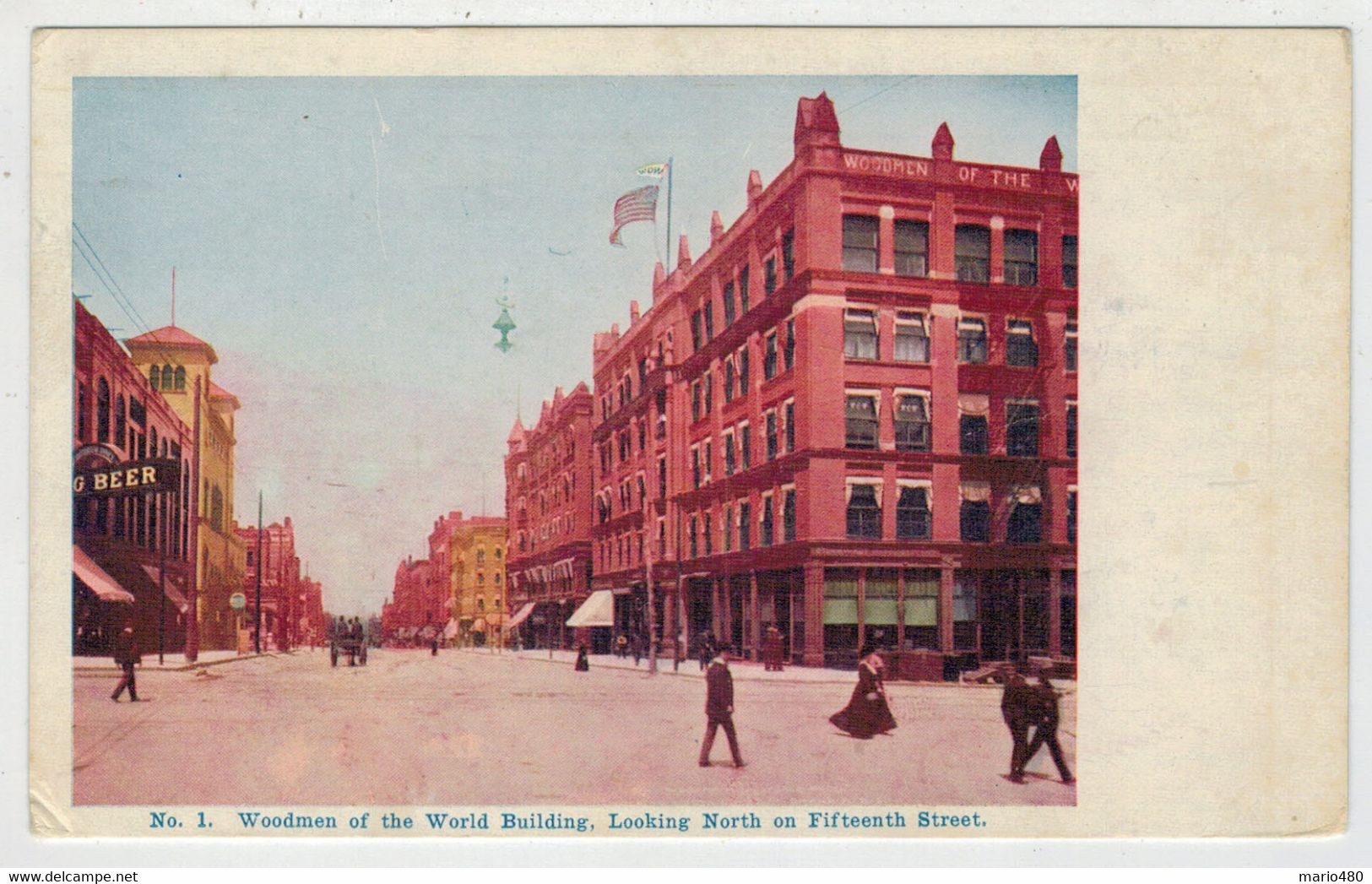 C.P.  PICCOLA   OMAHA   WOODMEN OF THE WORLD BUILDING LOOKING NORTH ON FIFTEENTH  STREET       2 SCAN   (VIAGGIATA) - Omaha