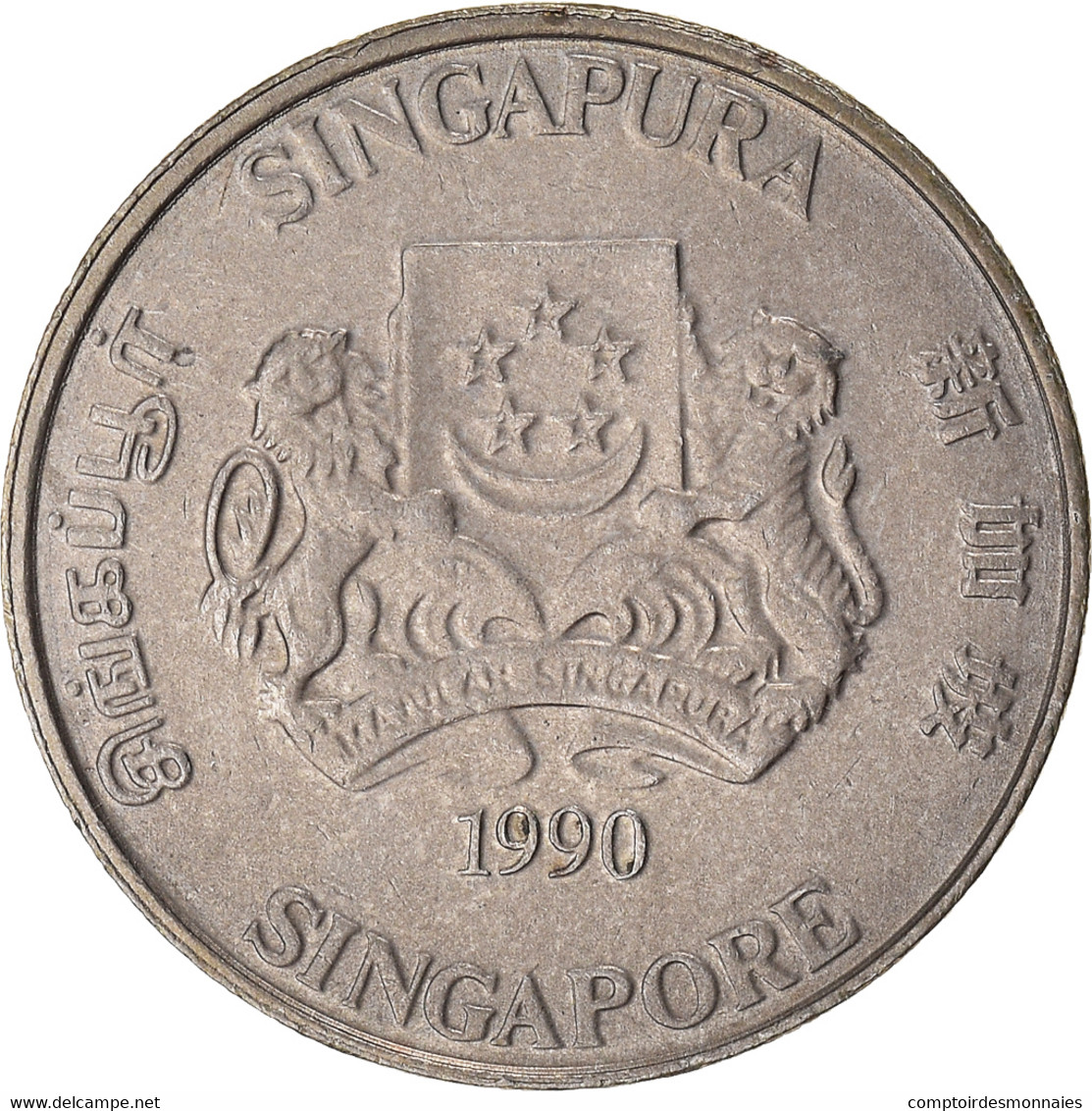 Monnaie, Singapour, 20 Cents, 1990 - Singapour