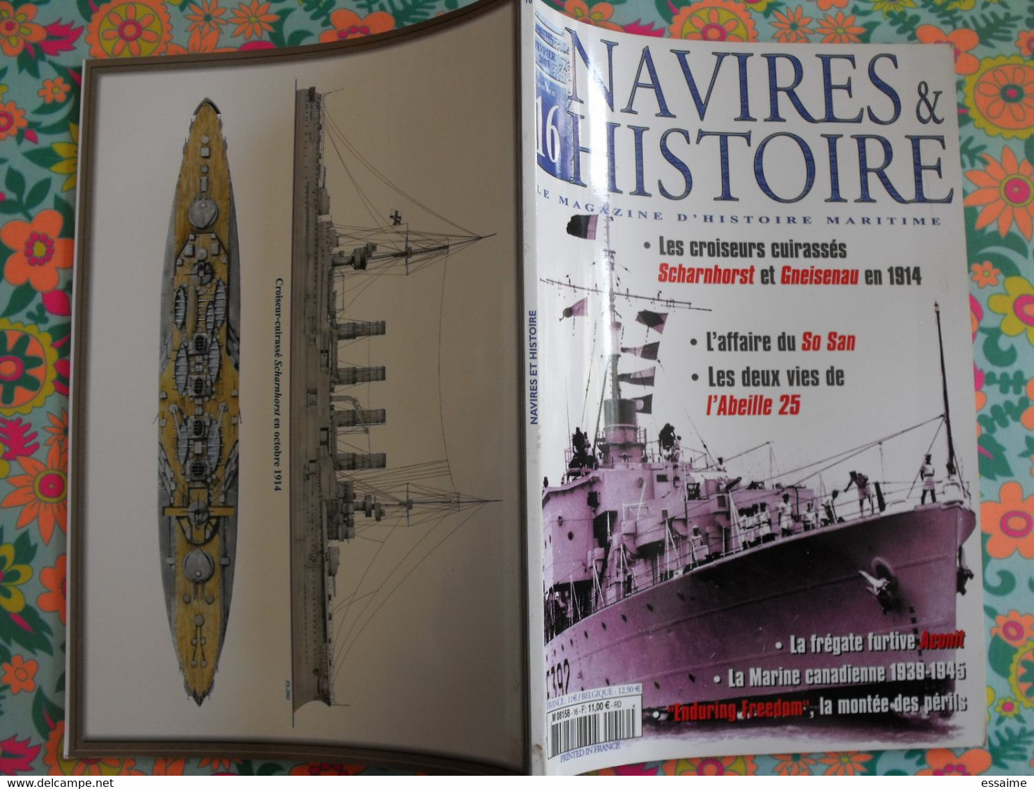 4 N° De Navires & Histoire. 2002-2003  Coriseur Cuirassé Saint Nazaire Essex Jean Bart Scapa Flow Yamato - Schiffe