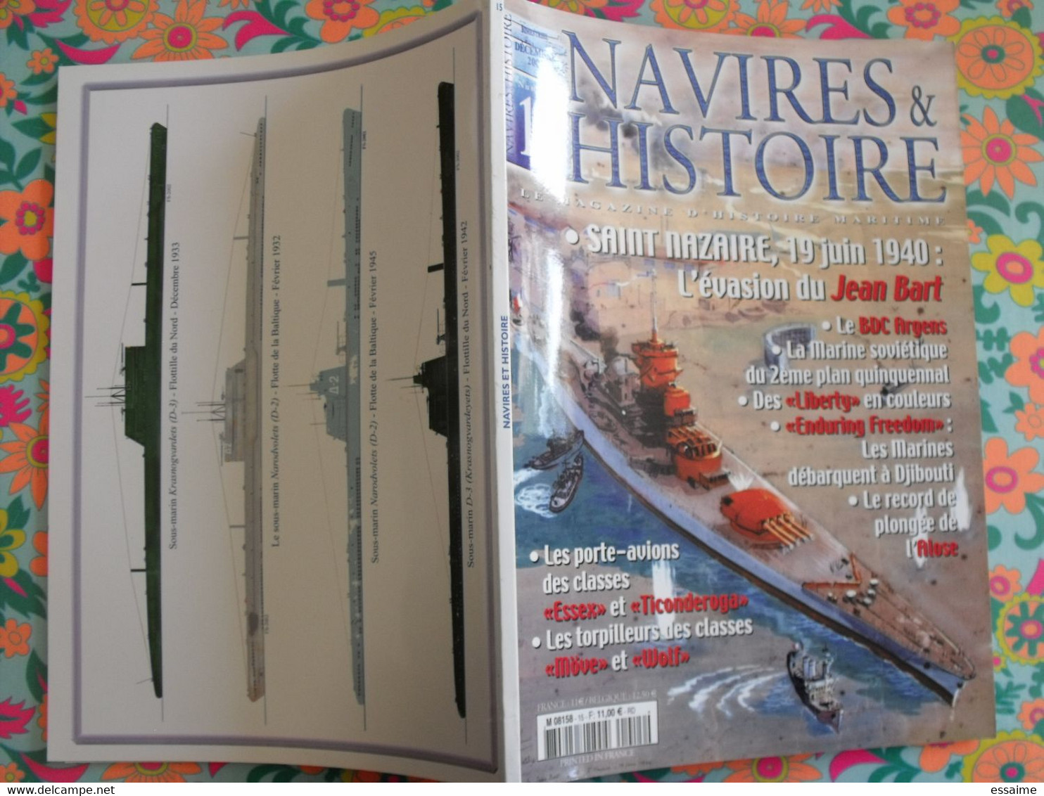 4 n° de Navires & Histoire. 2002-2003  coriseur cuirassé saint nazaire essex jean bart scapa flow yamato