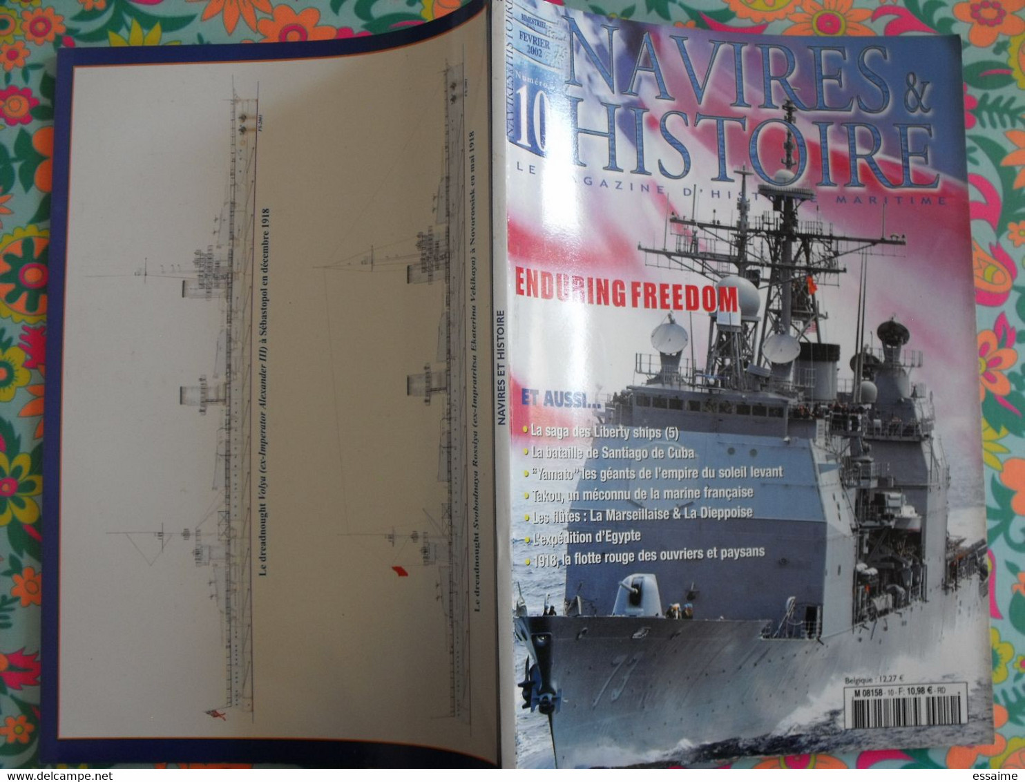 4 n° de Navires & Histoire. 2002-2003  coriseur cuirassé saint nazaire essex jean bart scapa flow yamato