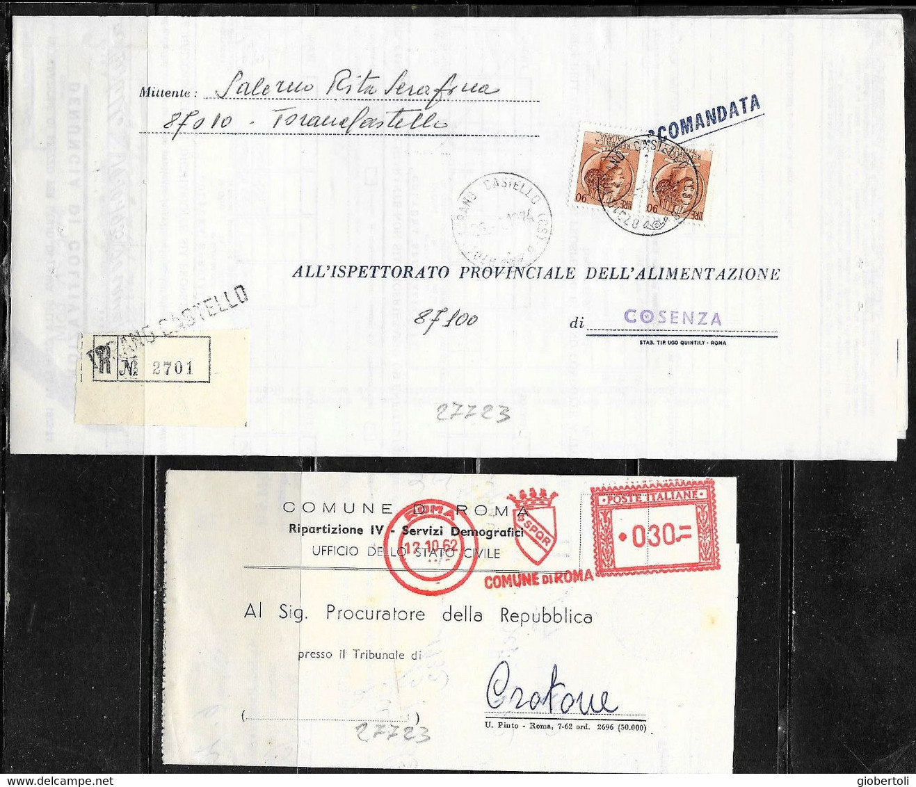 Italia/Italy/Italie: Lotto Di 6 Documenti Postali, Lot Of 6 Postal Documents. Loto Di 6 Documents Postaux - Lotti E Collezioni