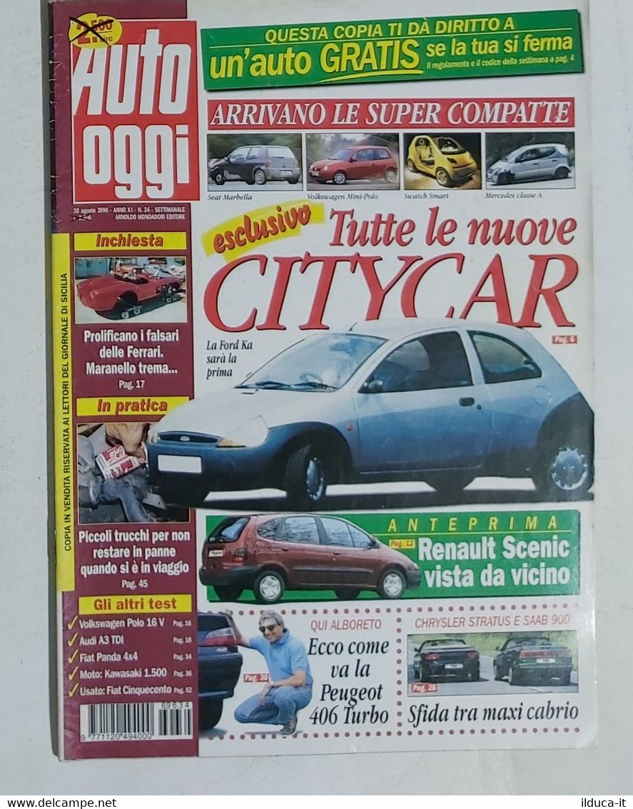 44713 AUTO OGGI A. XI Nr 34 1996 - Ford Ka Renault Scenic Ferrari False - [4] Thèmes