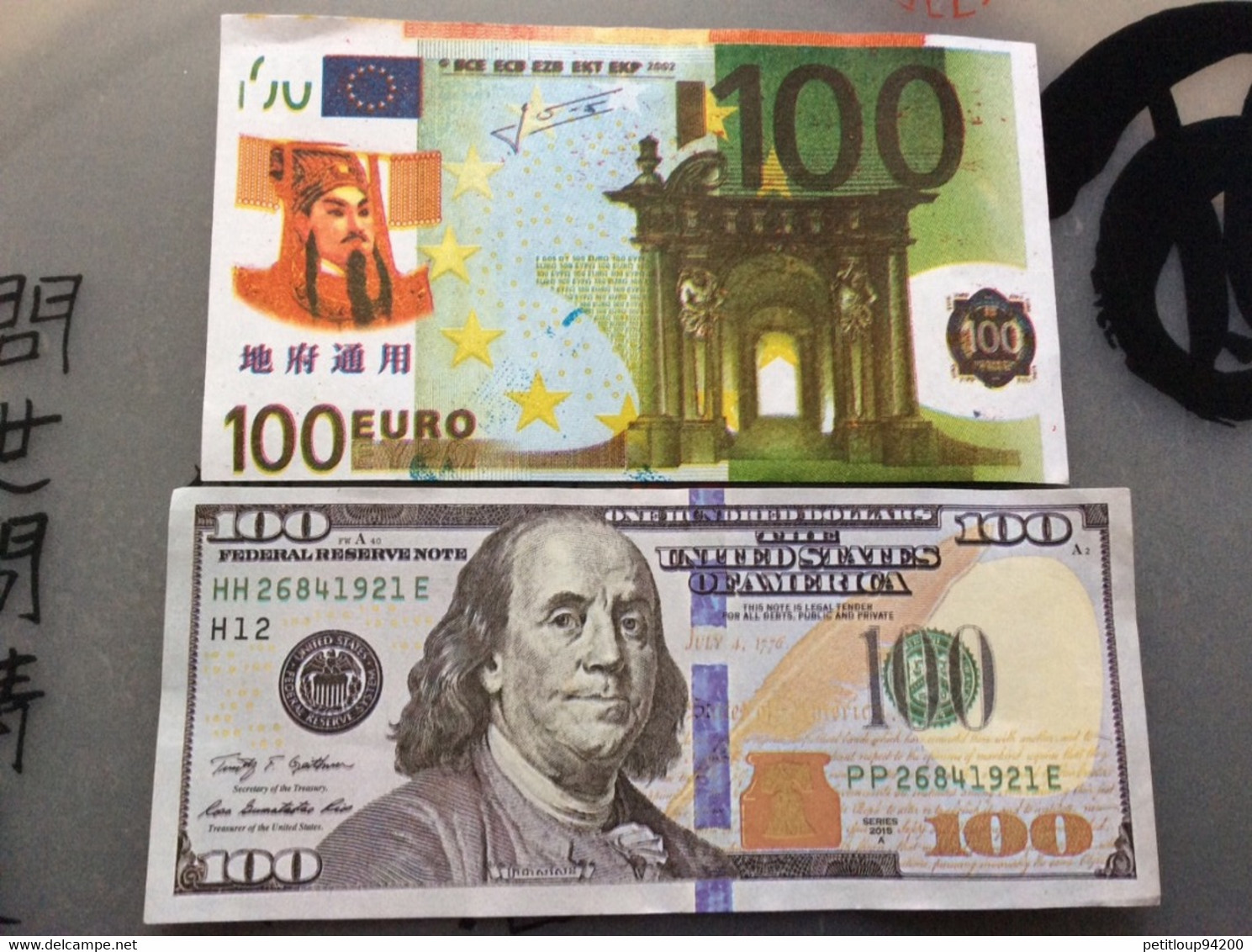 2  BILLETS DE BANQUE *100 Dollars  *100 Euros  FICTIFS - Fictifs & Spécimens