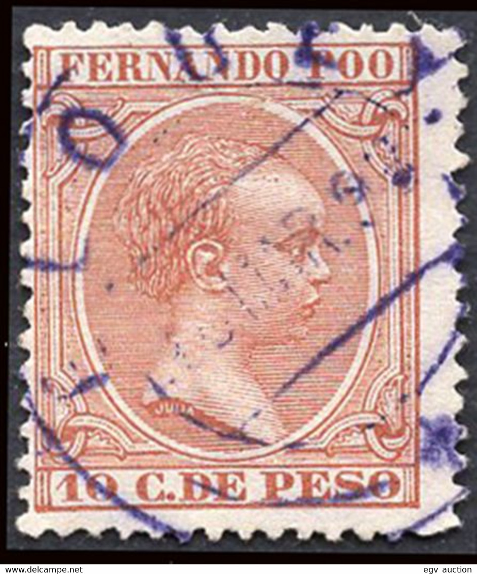 Elobey/Annobón - Edi O 19FP/EL - 1896 - Fernando Poo 10cts  Con Matasellos De Elobey - No Reseñado En Edifil - Elobey, Annobon & Corisco